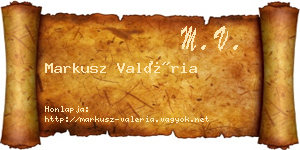 Markusz Valéria névjegykártya